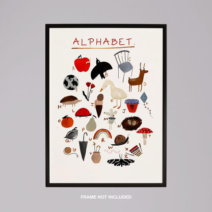 Kids Nursery Learn the ABC Alphabet - Rolled Poster Wall Art Print - House Prints