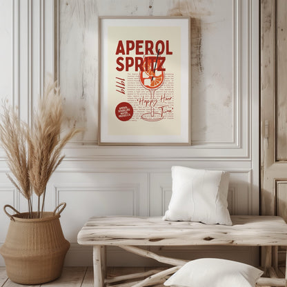 Aperol Spritz Cocktail Happy Hour Time - Rolled Poster Wall Art Print - House Prints
