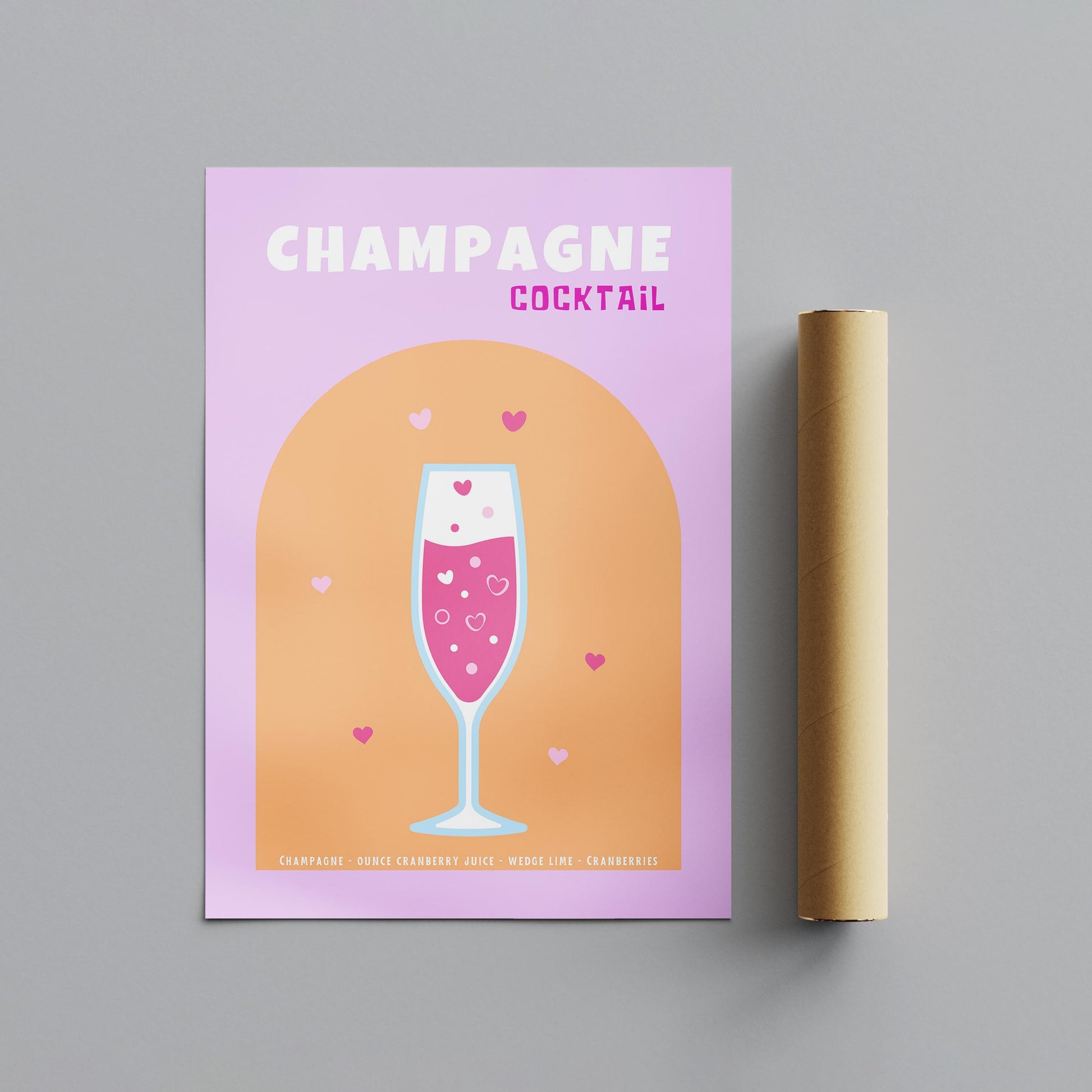 Cheers to Champagne Sparkling Romance - Rolled Poster Wall Art Print - House Prints