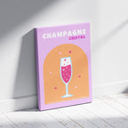 Cheers to Champagne Sparkling Romance - Framed Canvas Wall Art Print | House Prints