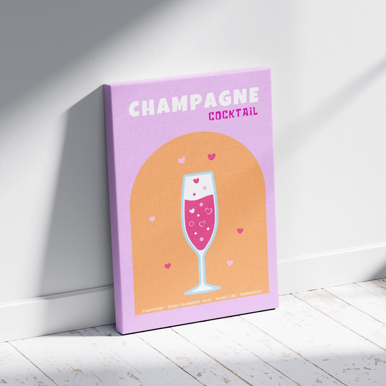 Cheers to Champagne Sparkling Romance - Framed Canvas Wall Art Print | House Prints