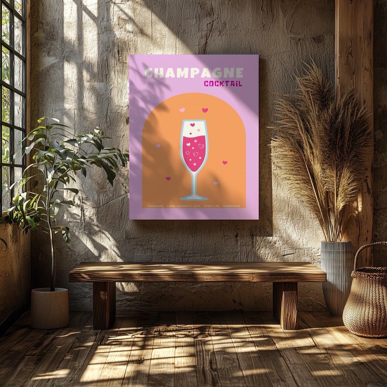 Cheers to Champagne Sparkling Romance - Framed Canvas Wall Art Print | House Prints