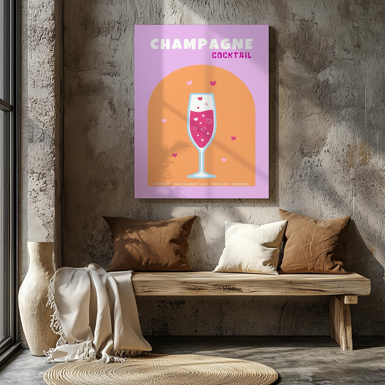 Cheers to Champagne Sparkling Romance - Framed Canvas Wall Art Print | House Prints