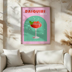 Pink Strawberry Daiquiri Cocktail Drink - Rolled Poster Wall Art Print | House Prints