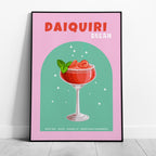 Pink Strawberry Daiquiri Cocktail Drink - Rolled Poster Wall Art Print | House Prints