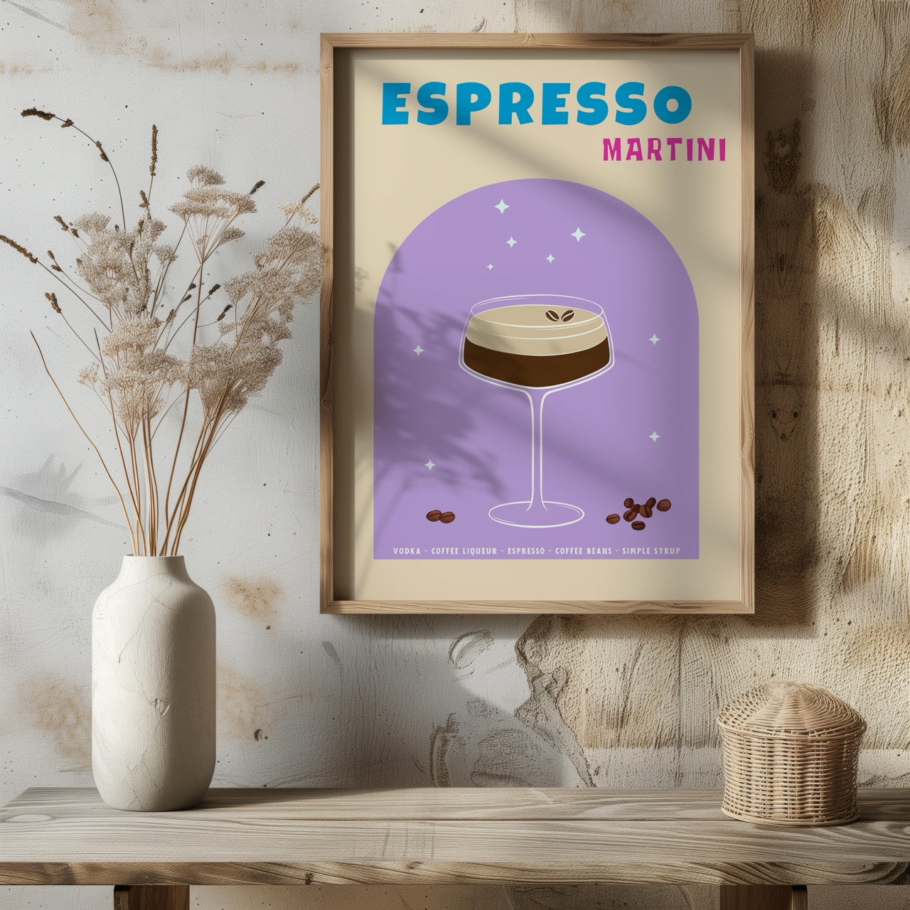 Modern Espresso Martini Cocktail Drink - Rolled Poster Wall Art Print - House Prints