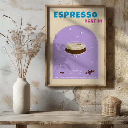 Modern Espresso Martini Cocktail Drink - Rolled Poster Wall Art Print - House Prints