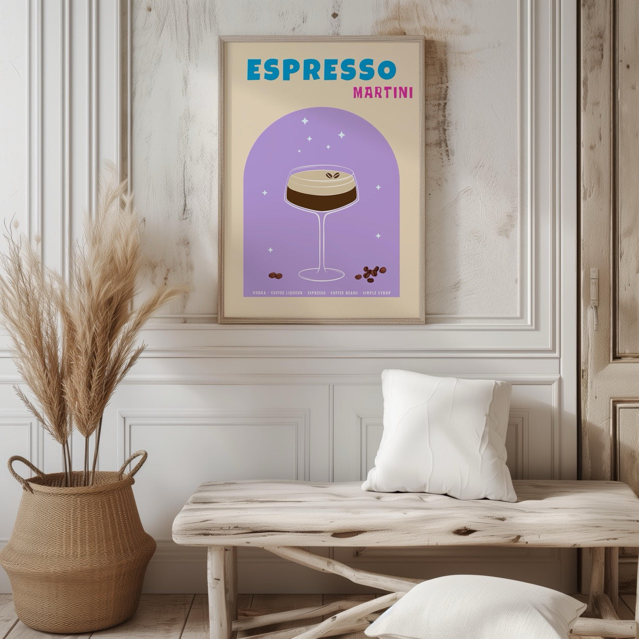 Modern Espresso Martini Cocktail Drink - Rolled Poster Wall Art Print - House Prints