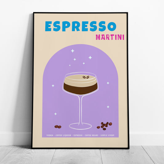 Modern Espresso Martini Cocktail Drink - Rolled Poster Wall Art Print - House Prints