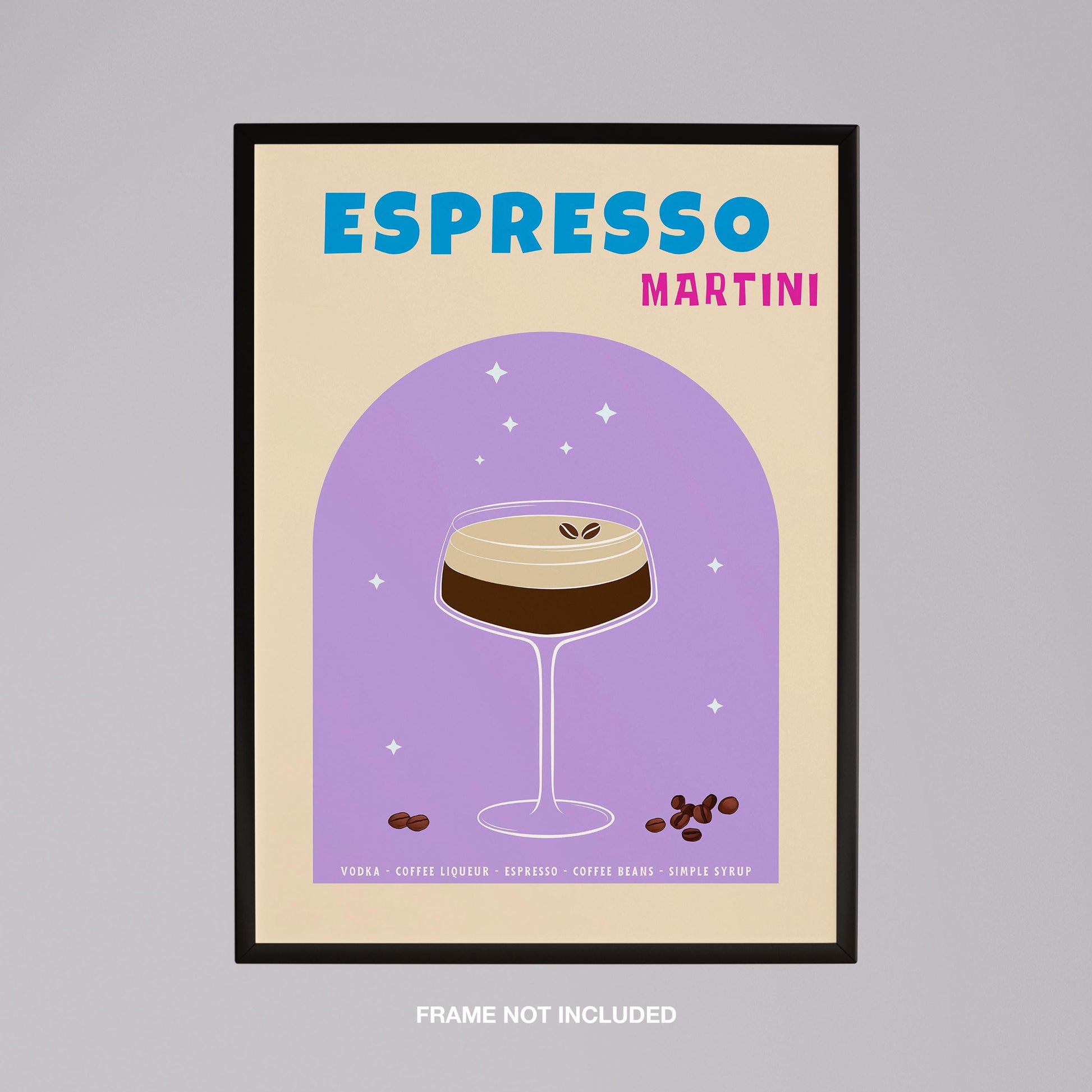Modern Espresso Martini Cocktail Drink - Rolled Poster Wall Art Print - House Prints