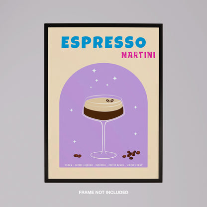 Modern Espresso Martini Cocktail Drink - Rolled Poster Wall Art Print - House Prints