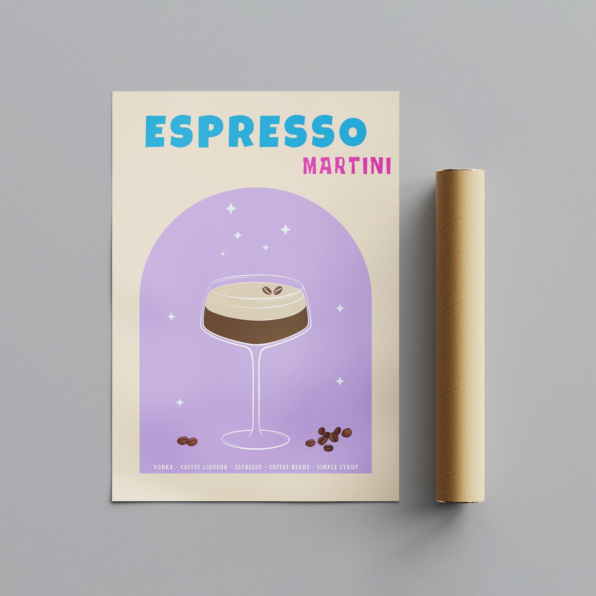 Modern Espresso Martini Cocktail Drink - Rolled Poster Wall Art Print - House Prints