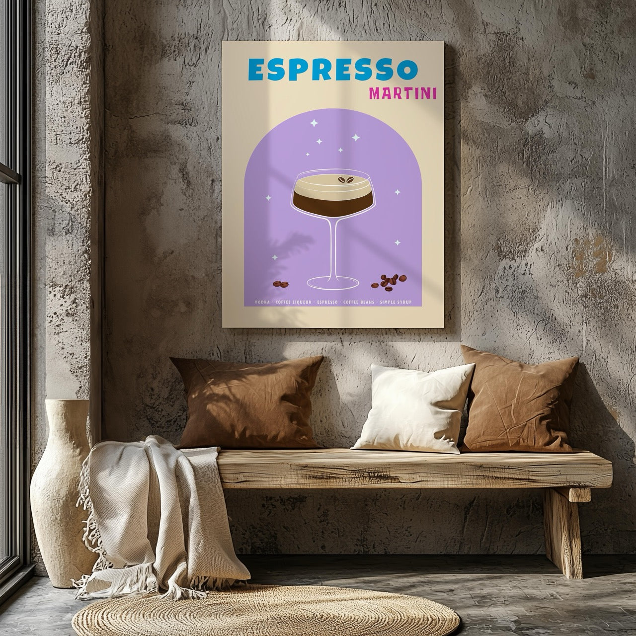 Modern Espresso Martini Cocktail Drink - Framed Canvas Wall Art Print | House Prints