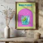 Modern Refreshing Gin and Tonic Cocktail Drink - Rolled Poster Wall Art Print | House Prints