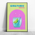 Modern Refreshing Gin and Tonic Cocktail Drink - Rolled Poster Wall Art Print | House Prints