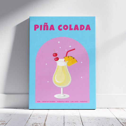 Classic Piña Colada Delight - Framed Canvas Wall Art Print - House Prints