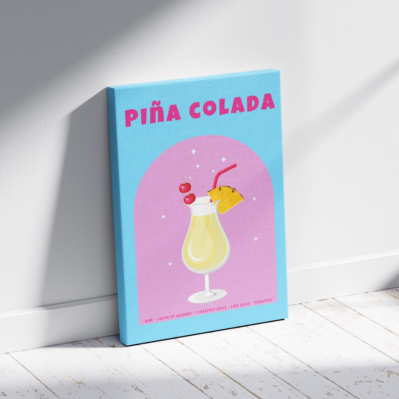 Classic Piña Colada Delight - Framed Canvas Wall Art Print - House Prints