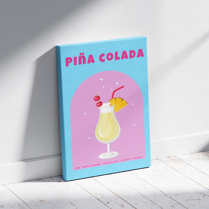 Classic Piña Colada Delight - Framed Canvas Wall Art Print - House Prints