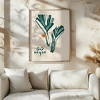 Go Vegan Leeks Kitchen Food - Rolled Poster Wall Art Print | House Prints