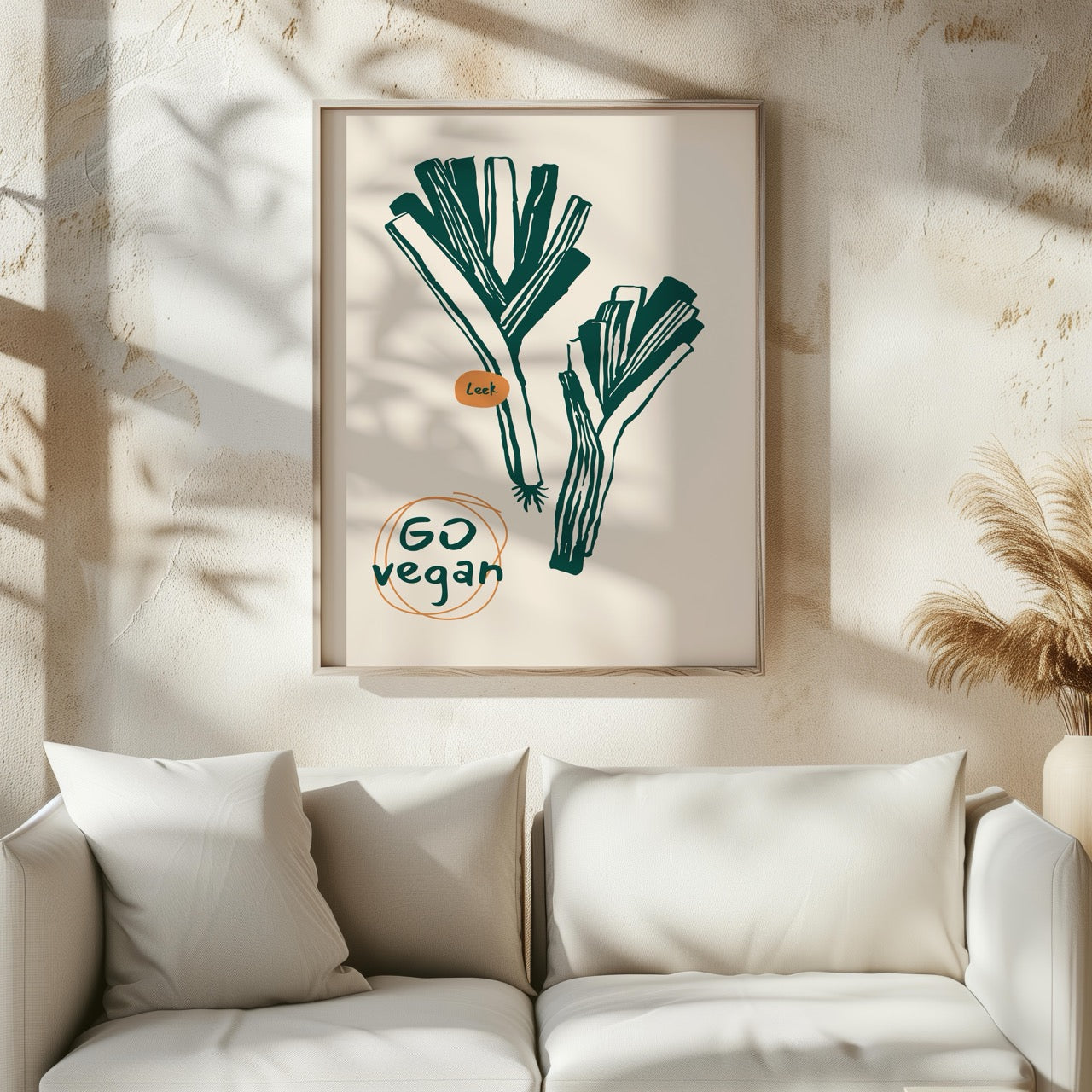 Go Vegan Leeks Kitchen Food - Rolled Poster Wall Art Print | House Prints