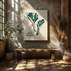 Go Vegan: Leek Vegetable Kitchen Inspiration - Framed Canvas Wall Art Print | House Prints