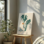 Go Vegan: Leek Vegetable Kitchen Inspiration - Framed Canvas Wall Art Print | House Prints