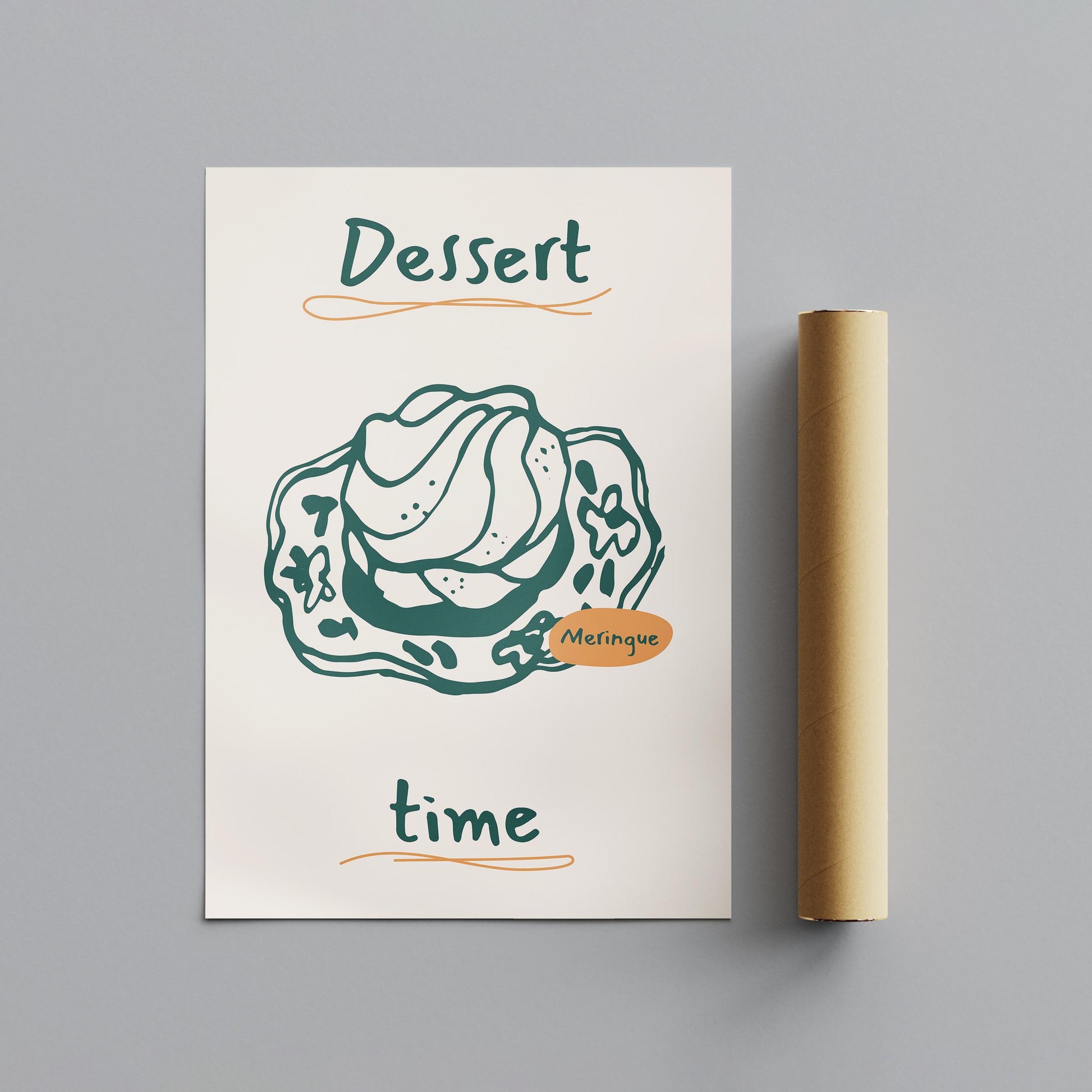 Dessert Delight Meringue Time - Rolled Poster Wall Art Print - House Prints