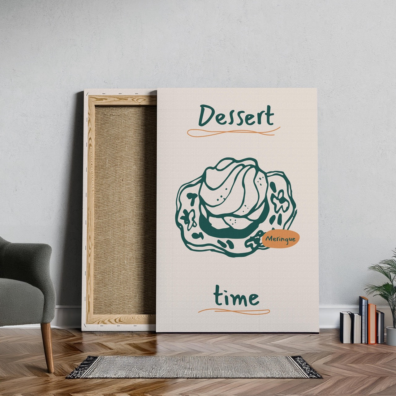 Dessert Delight Meringue Time - Framed Canvas Wall Art Print - House Prints