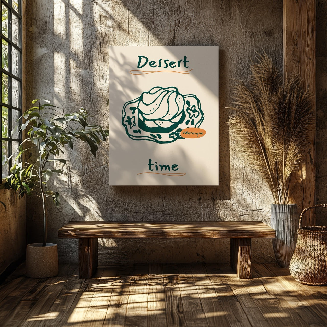 Dessert Delight Meringue Time - Framed Canvas Wall Art Print - House Prints