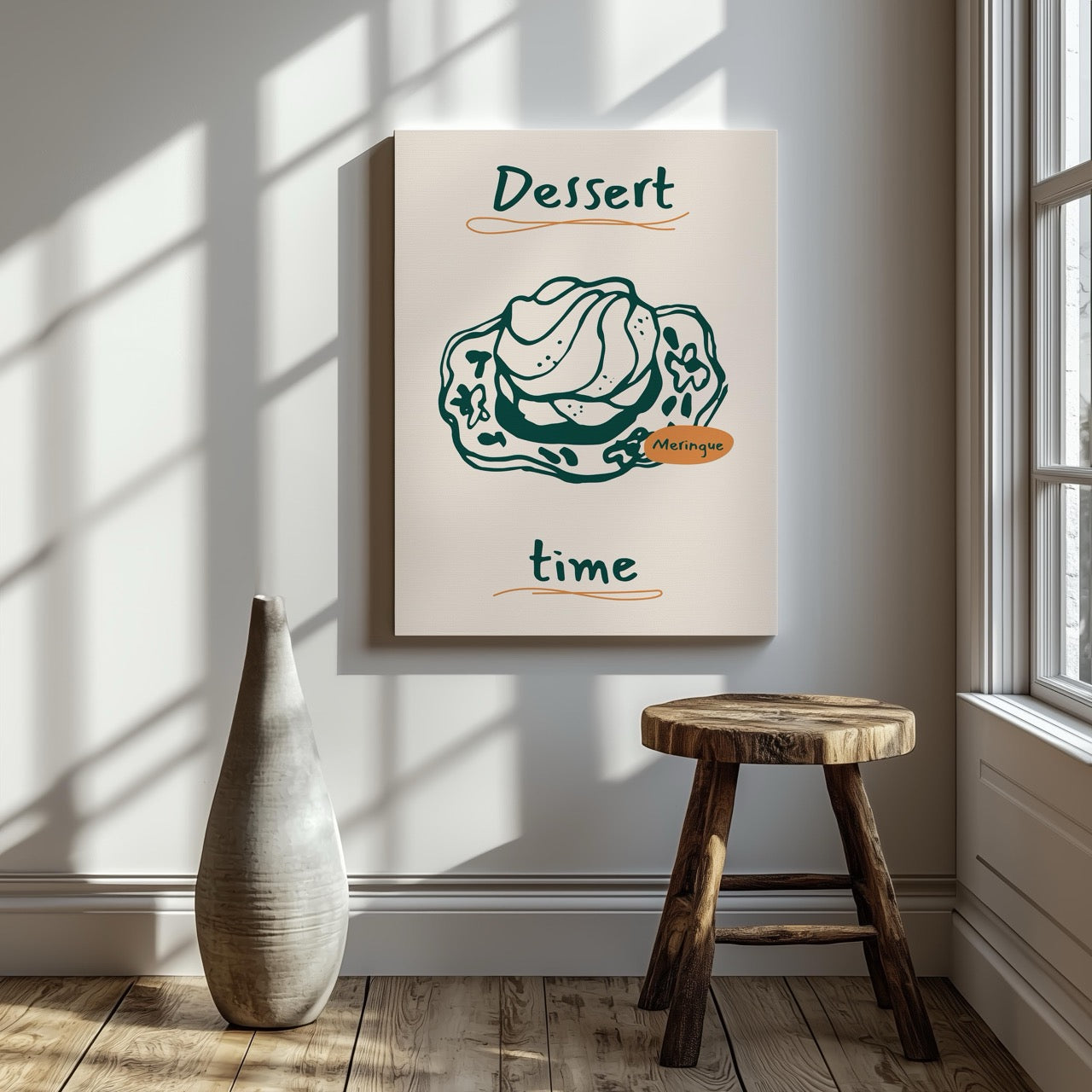 Dessert Delight Meringue Time - Framed Canvas Wall Art Print - House Prints
