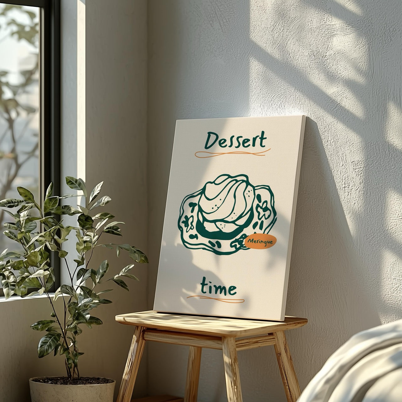 Dessert Delight Meringue Time - Framed Canvas Wall Art Print - House Prints