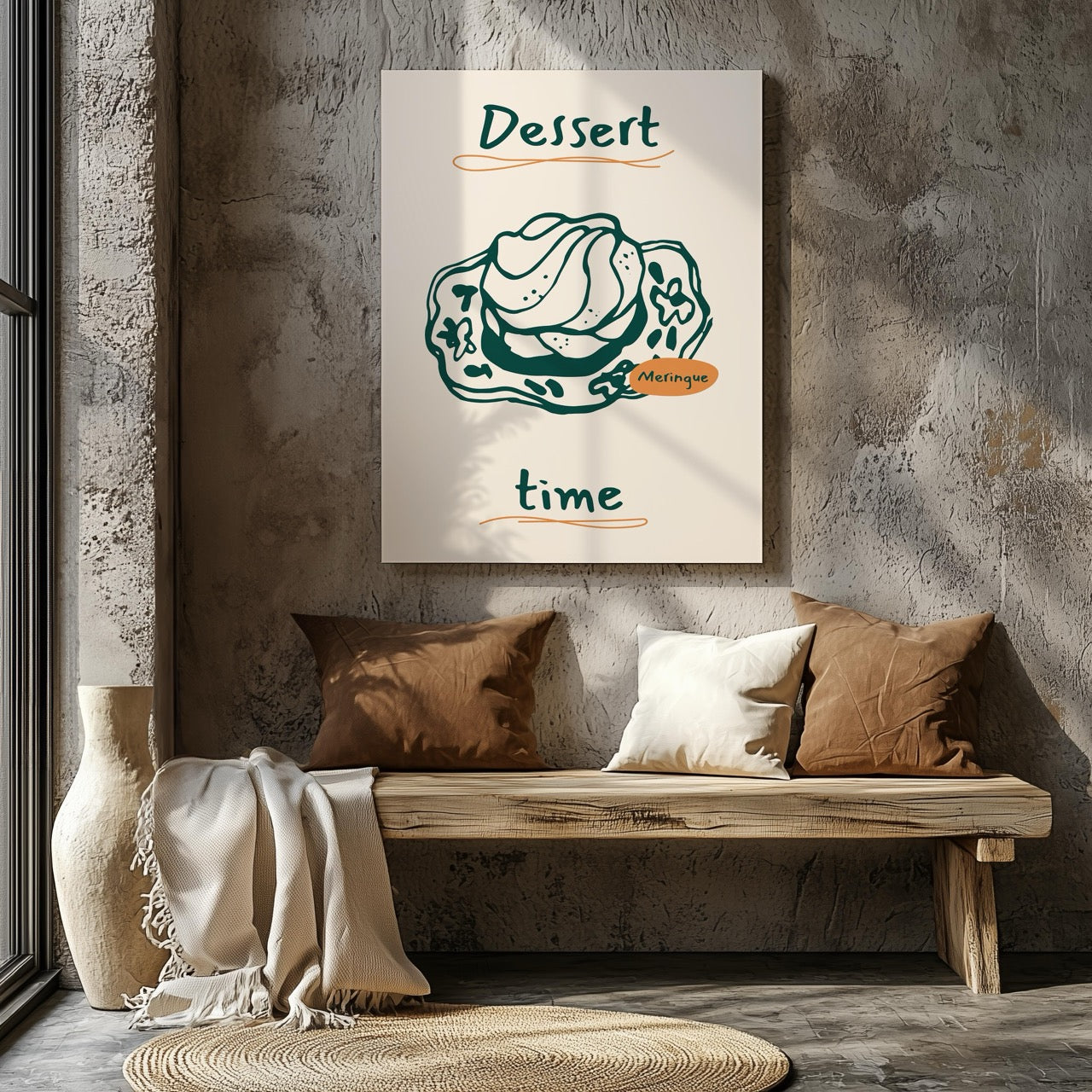 Dessert Delight Meringue Time - Framed Canvas Wall Art Print - House Prints