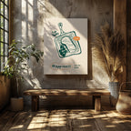 Happiness Can Be Fried Kitchen Cooking - Framed Canvas Wall Art Print | House Prints
