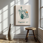 Happiness Can Be Fried Kitchen Cooking - Framed Canvas Wall Art Print | House Prints