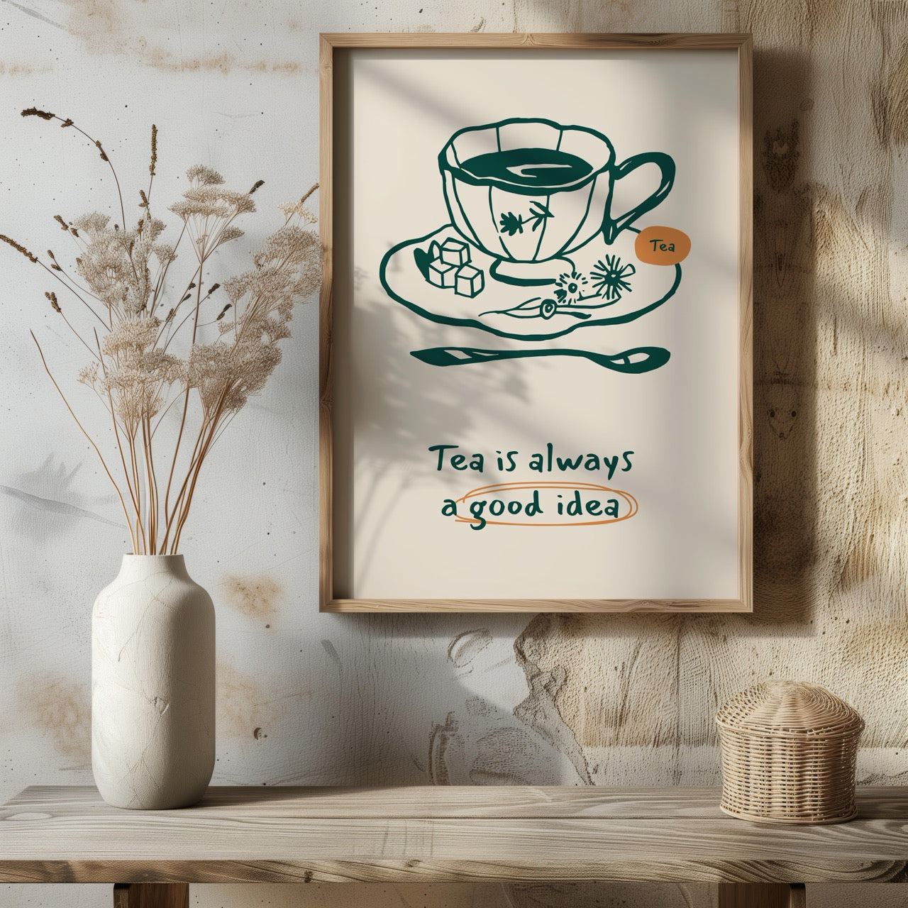 Tea is Always a Good Idea Kitchen - Rolled Poster Wall Art Print | House Prints