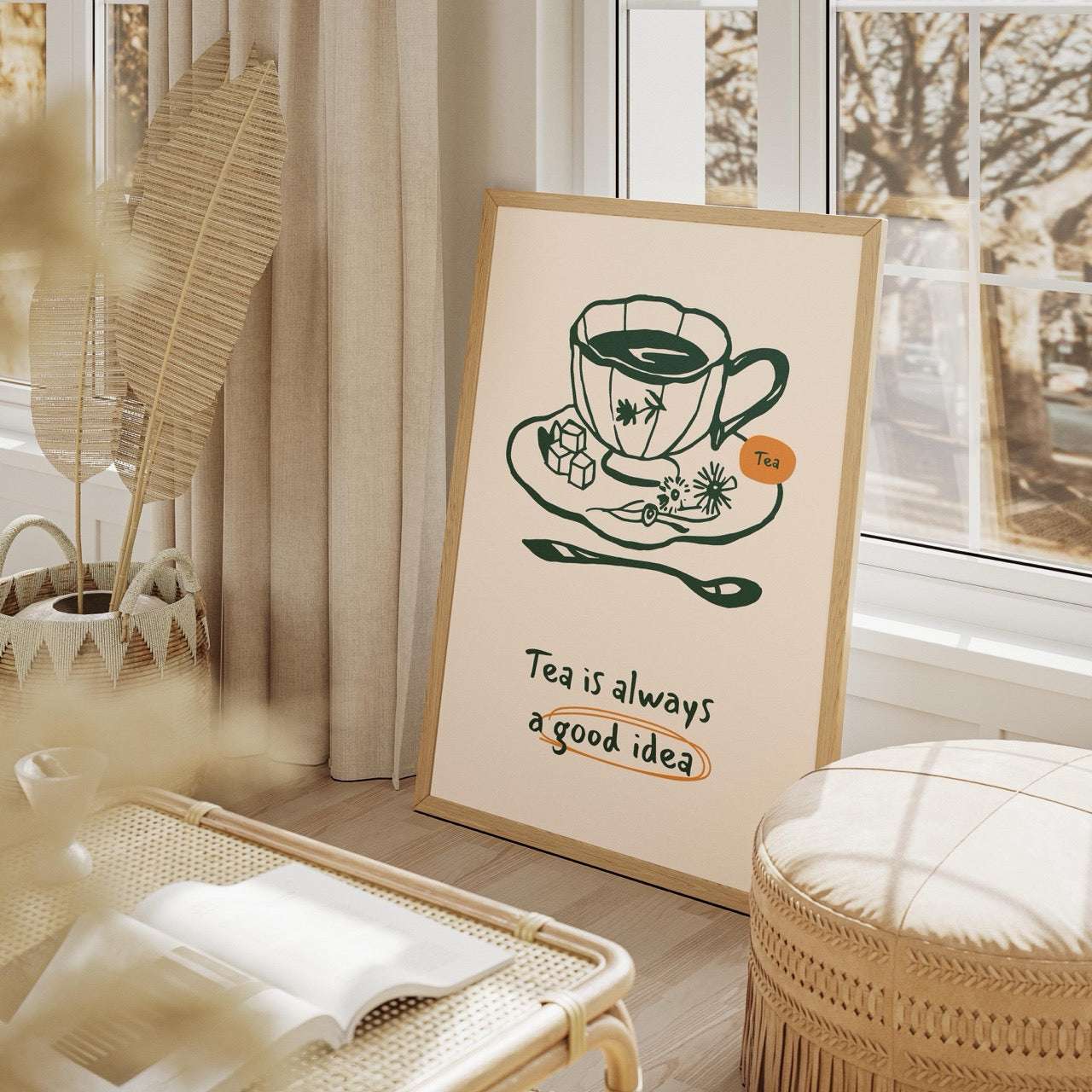 Tea is Always a Good Idea Kitchen - Rolled Poster Wall Art Print | House Prints