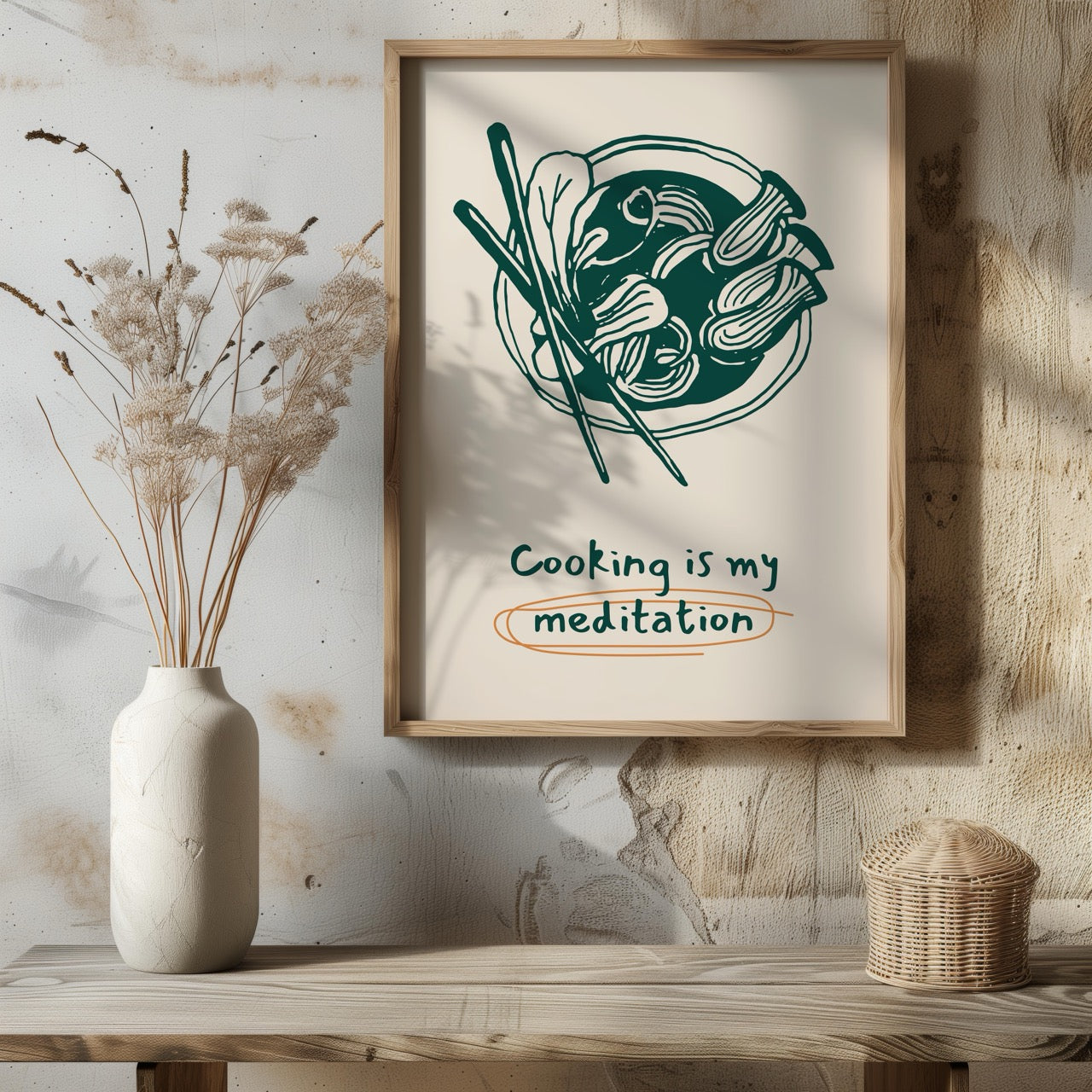 Cooking Is My Meditation Kitchen Food - Rolled Poster Wall Art Print | House Prints