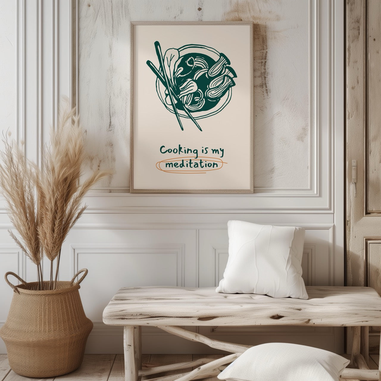 Cooking Is My Meditation Kitchen Food - Rolled Poster Wall Art Print | House Prints