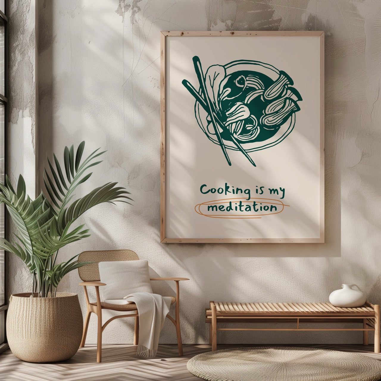 Cooking Is My Meditation Kitchen Food - Rolled Poster Wall Art Print | House Prints