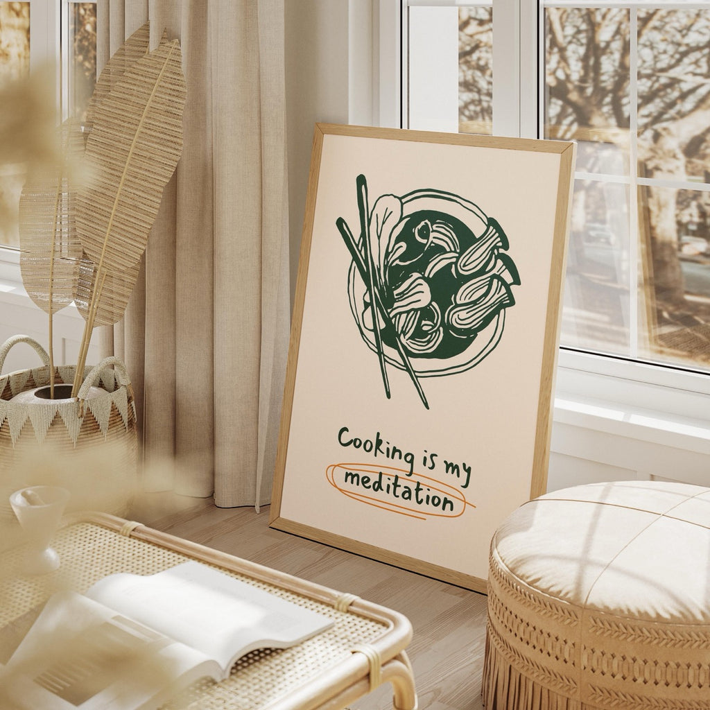Cooking Is My Meditation Kitchen Food - Rolled Poster Wall Art Print | House Prints