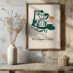 It's Coffee O'Clock Kitchen Drinks - Rolled Poster Wall Art Print | House Prints