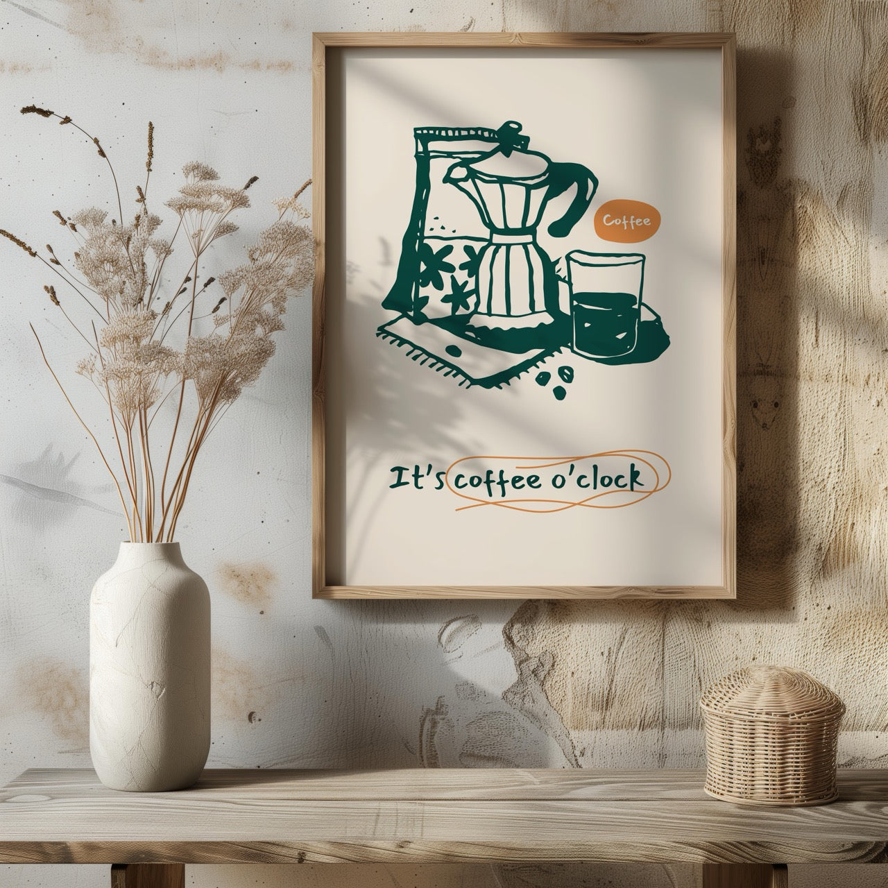 It's Coffee O'Clock Kitchen Drinks - Rolled Poster Wall Art Print | House Prints