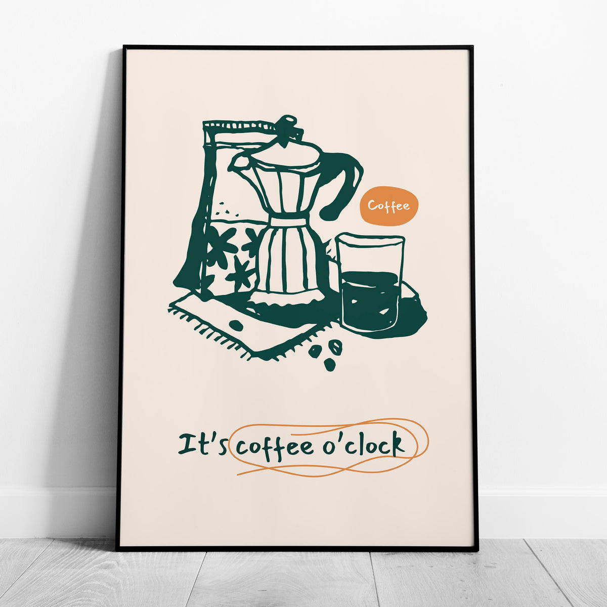 It's Coffee O'Clock Kitchen Drinks - Rolled Poster Wall Art Print | House Prints
