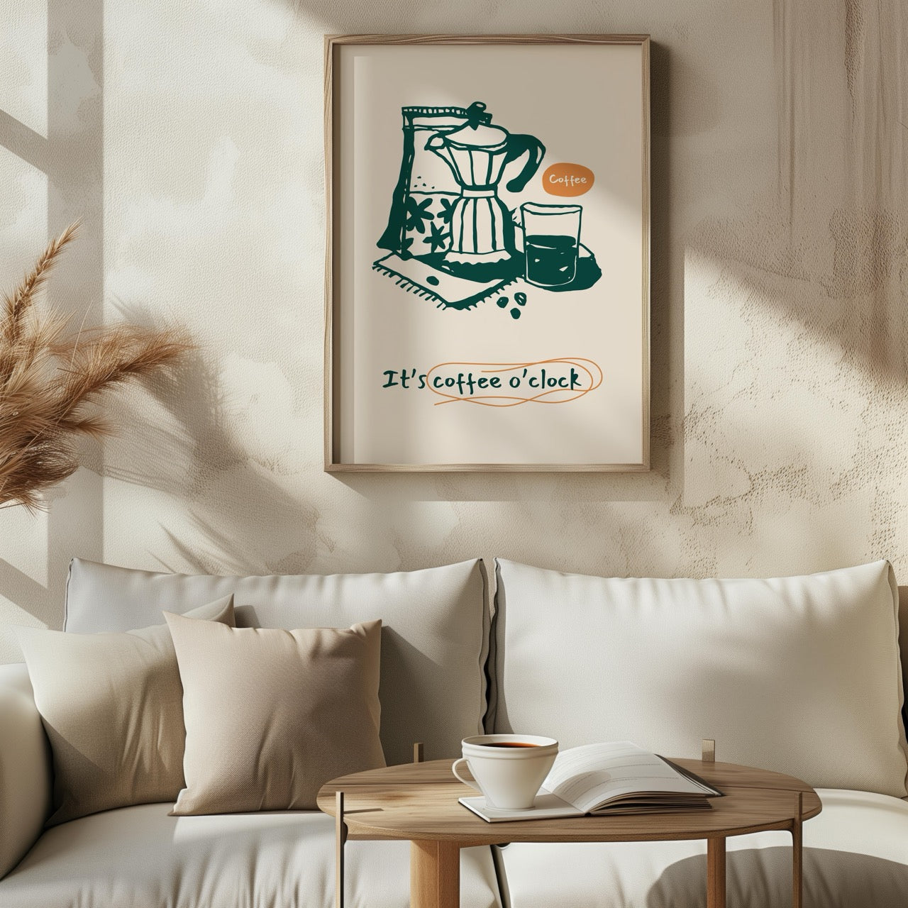 It's Coffee O'Clock Kitchen Drinks - Rolled Poster Wall Art Print | House Prints