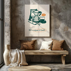 It's Coffee O'Clock Kitchen Drinks - Framed Canvas Wall Art Print | House Prints