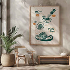 Spaghetti Pasta Recipe Kitchen Food - Rolled Poster Wall Art Print | House Prints