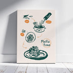 Spaghetti Pasta Recipe Kitchen Food - Framed Canvas Wall Art Print | House Prints