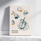 Homemade Lemonade Kitchen Recipe Ingredients - Framed Canvas Wall Art Print | House Prints