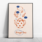 Ginger Tea Drink Recipe Ingredients Kitchen - Rolled Poster Wall Art Print | House Prints