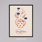 Ginger Tea Drink Recipe Ingredients Kitchen - Rolled Poster Wall Art Print | House Prints